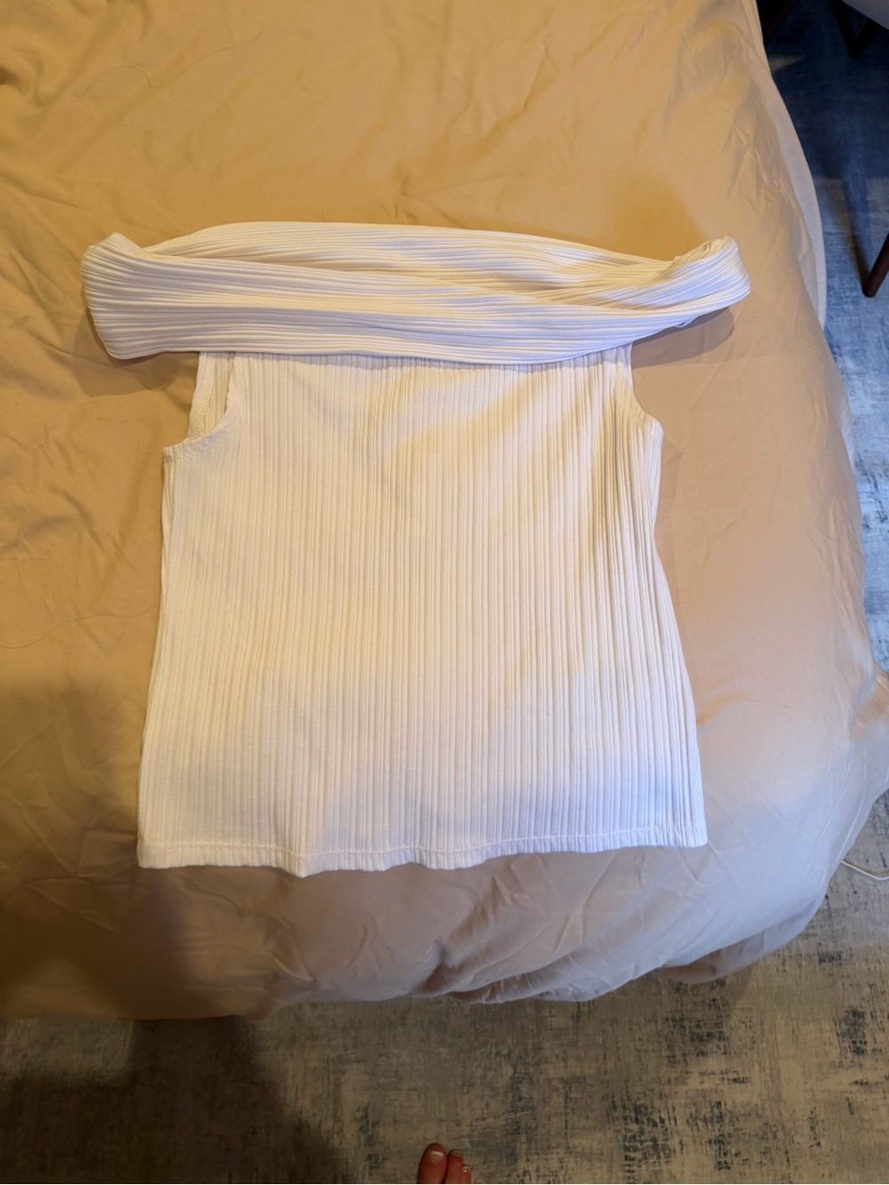 Madewell Off-the-Shoulder Ribbed Camisole in White